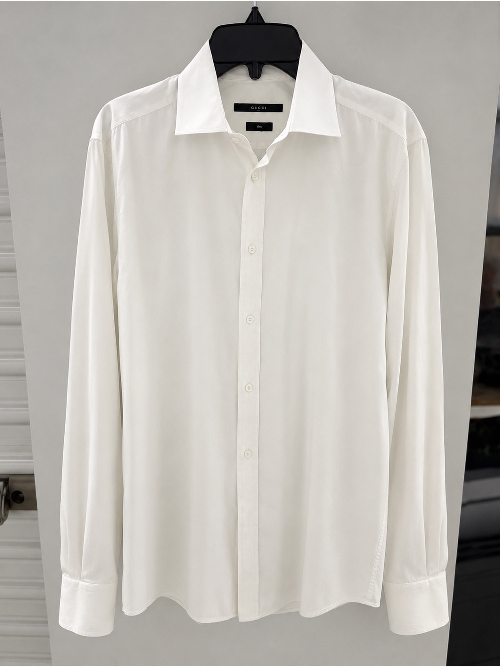 Gucci Men's White Long-Sleeve Dress Shirt